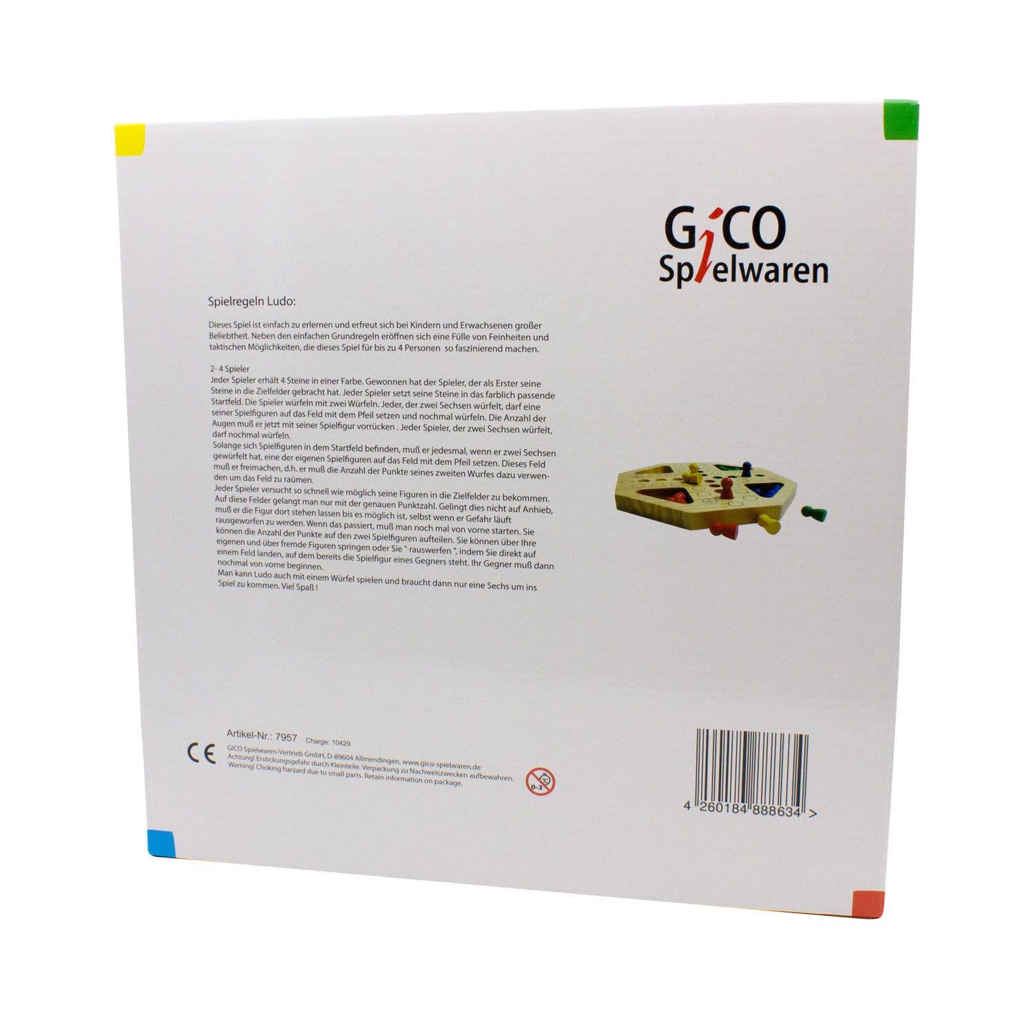 GICO Spielwaren - Wholesale Board Game - GICO Ludo XL Made of Wood - Board Game for Everyone2