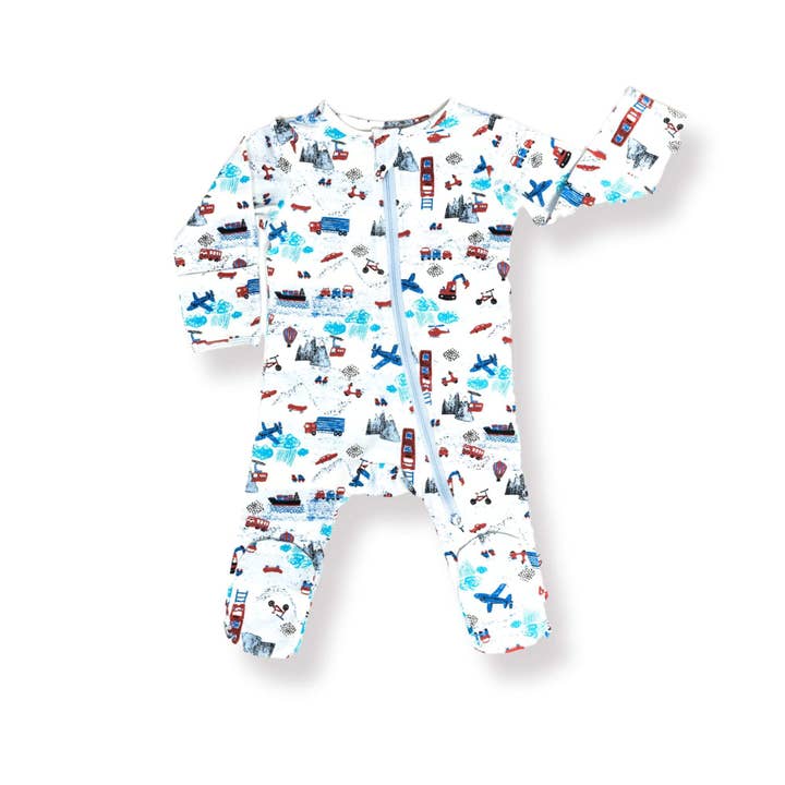 Norani Baby - Wholesale Bodysuit (Footed) - Baby - Organic Footie - Transportation