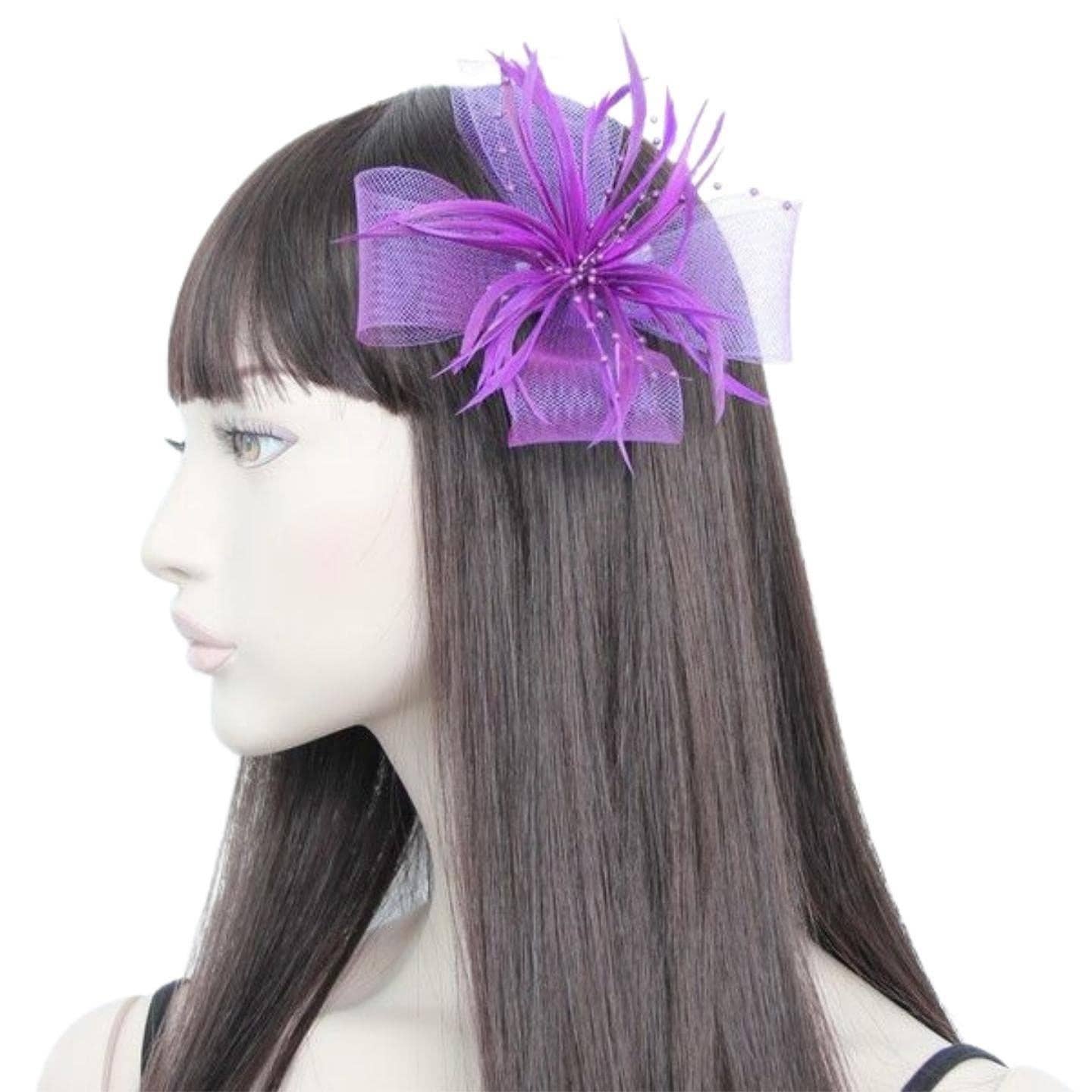 Topkids Accessories - Venta al por mayor Tocado - Mujer - Pinzas para el pelo con forma de flor, gorro de boda, pinza para el pelo, gorro Royal Ascot, con clip o diadema, diadema para niñas, mujeres5