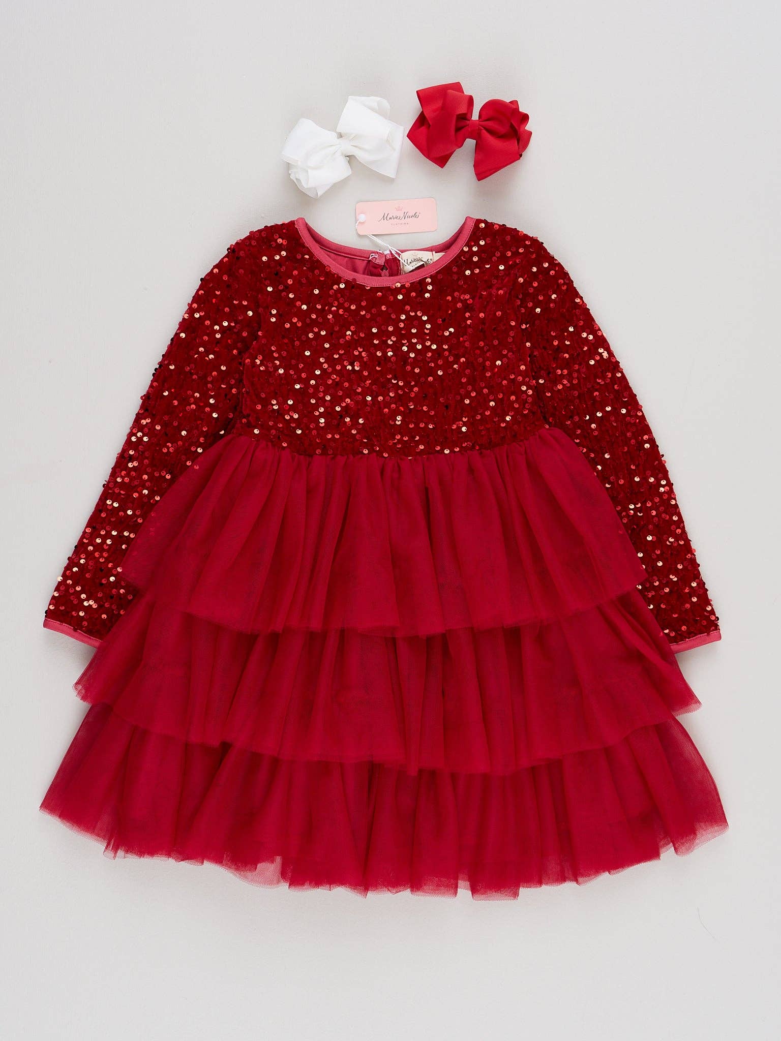 Marie Nicole Clothing - Wholesale Dress - Kids - Sparkle Party Triple Tiered Tulle Dress6