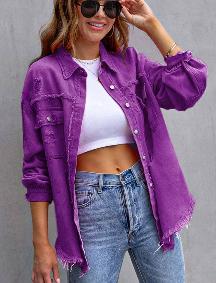 Marayn - Wholesale Denim Jacket - Women's - 2025 Oversized Denim Jacket Womens Distressed Style35