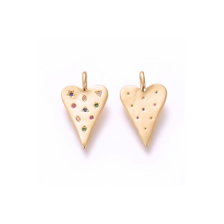 * Gold Embellished Heart Charm for wholesale by The Charm Bar Company