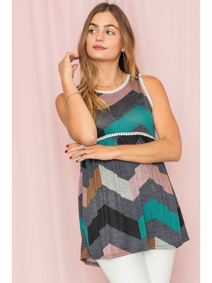 EG fashion – wholesale Tunic – Women’s – Pom Pom Chevron Top7