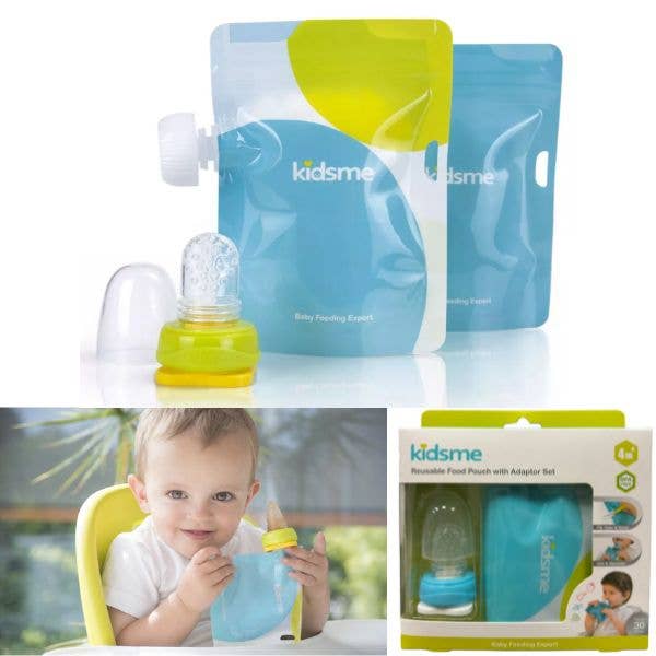 St. Louis Wholesale LLC - Wholesale Feeding Set - Baby - KidsMe Baby - Reusable Food Pouch With Adaptor Set - Colors 0