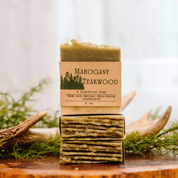 Sneedsboro Soap Company - Wholesale Bar Soap - Men's - Mahogany Teakwood Bar Soap - Soap for Men1