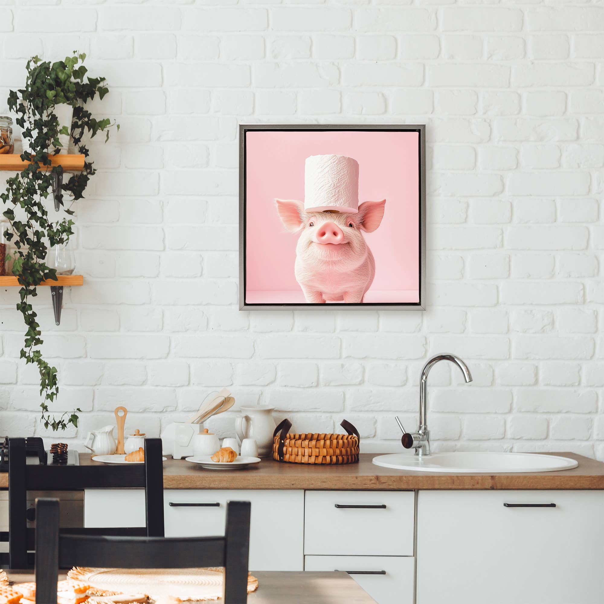 Stupell Industries - Wholesale Wall Sign - Silly Piggy Pink Toilet Paper - Framed Wall Art5