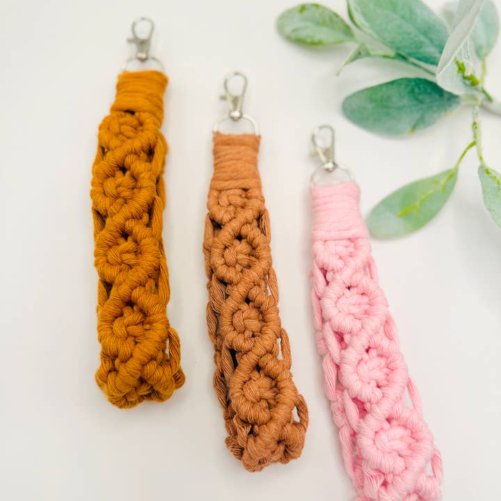 Diamond Macrame Wristlet | Handmade Chunky Keychain Wristlet for wholesale by MarissaDDesigns