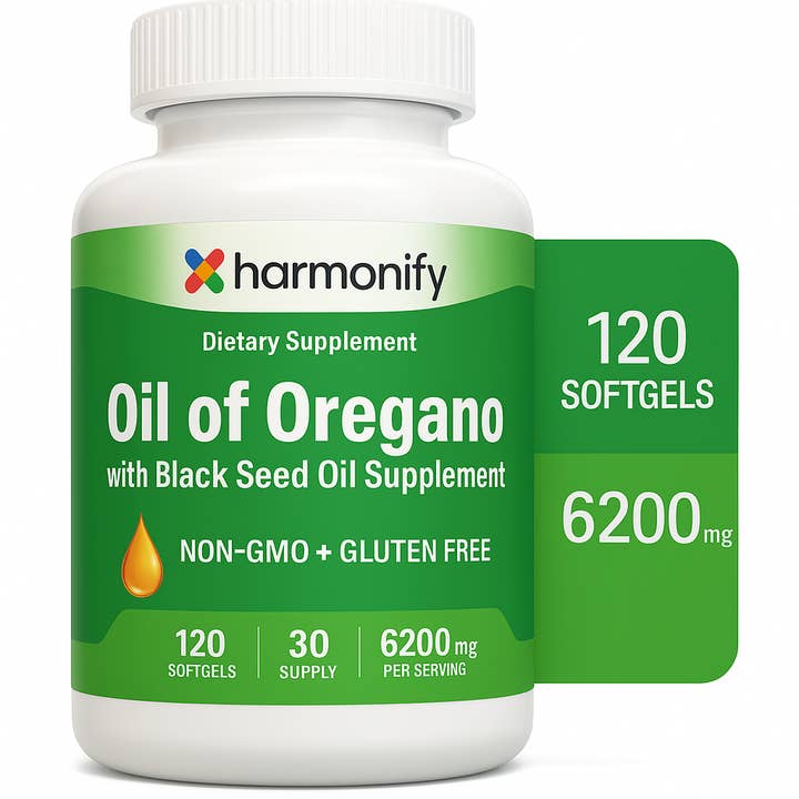 HARMONIFY Oil of Oregano with Black Seed Oil - 120 Softgel for wholesale by HARMONIFY