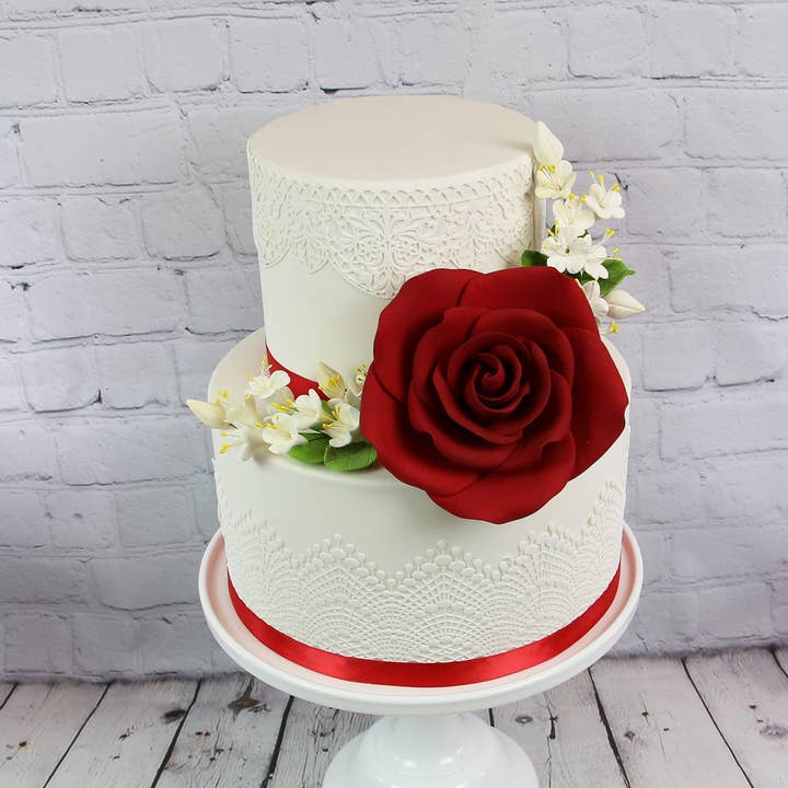 Global Sugar Art - Wholesale Cake/cupcake topper - Cherry Blossom Sugar Cake Flower Spray, by Global Sugar Art, White6