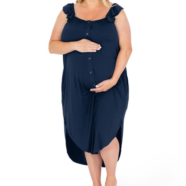Kindred Bravely - Wholesale Dress - Maternity - Ruffle Strap Labor & Delivery Gown13