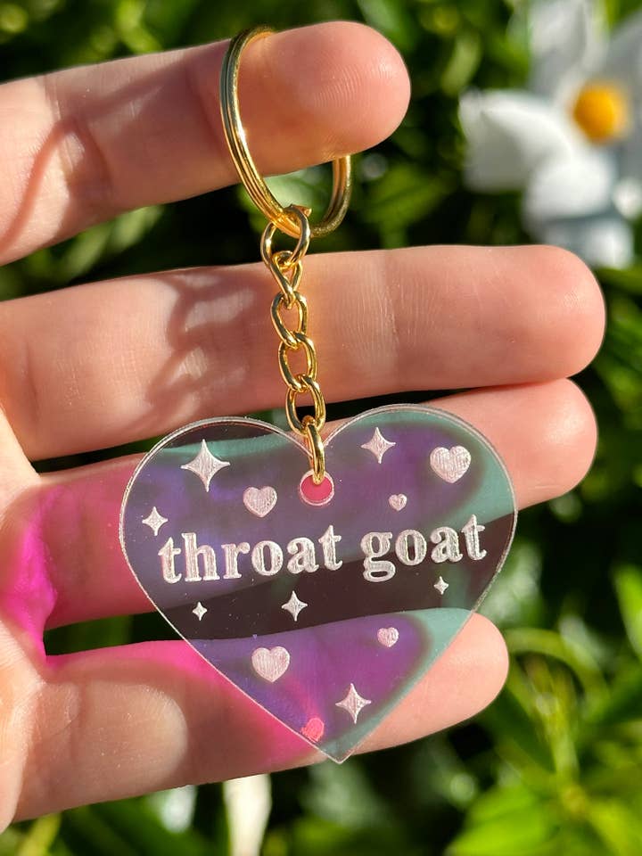 Porte-clés en acrylique irisé Throat Goat pour la vente par ShlemonArt