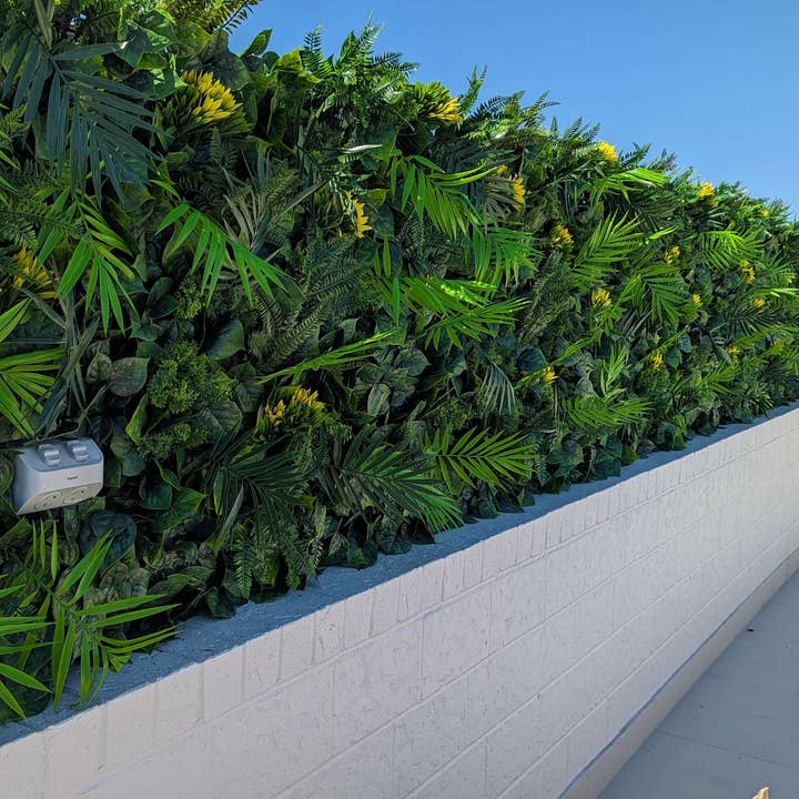 Designer Plants - Wholesale Artificial plant - Luxury Flowering Hawaiian Sunrise Artificial Vertical Garden 40" x 40" 11SQ FT Commercial Grade UV Resistant9