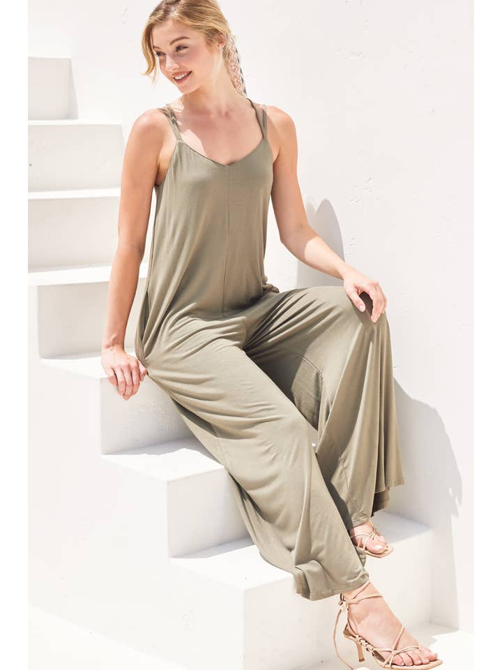Bluivy - Wholesale Jumpsuit - Women's - CRISS-CROSS BACK WIDE LEG JUMPSUIT38