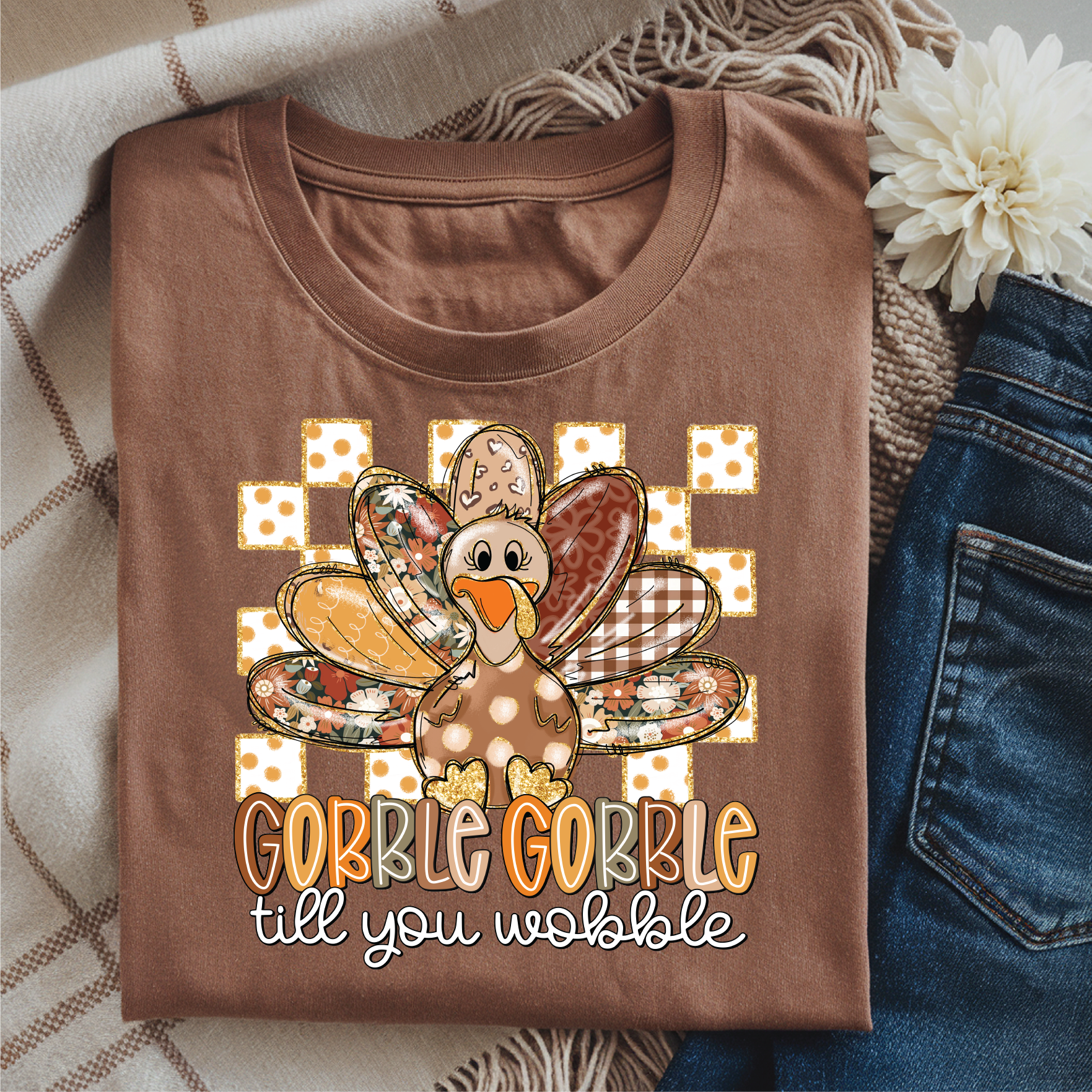 Southern Attitude Designs Inc - Wholesale T-Shirt (Graphic) - Women's - Gobble Til You Wobble-Graphic T-Shirt0