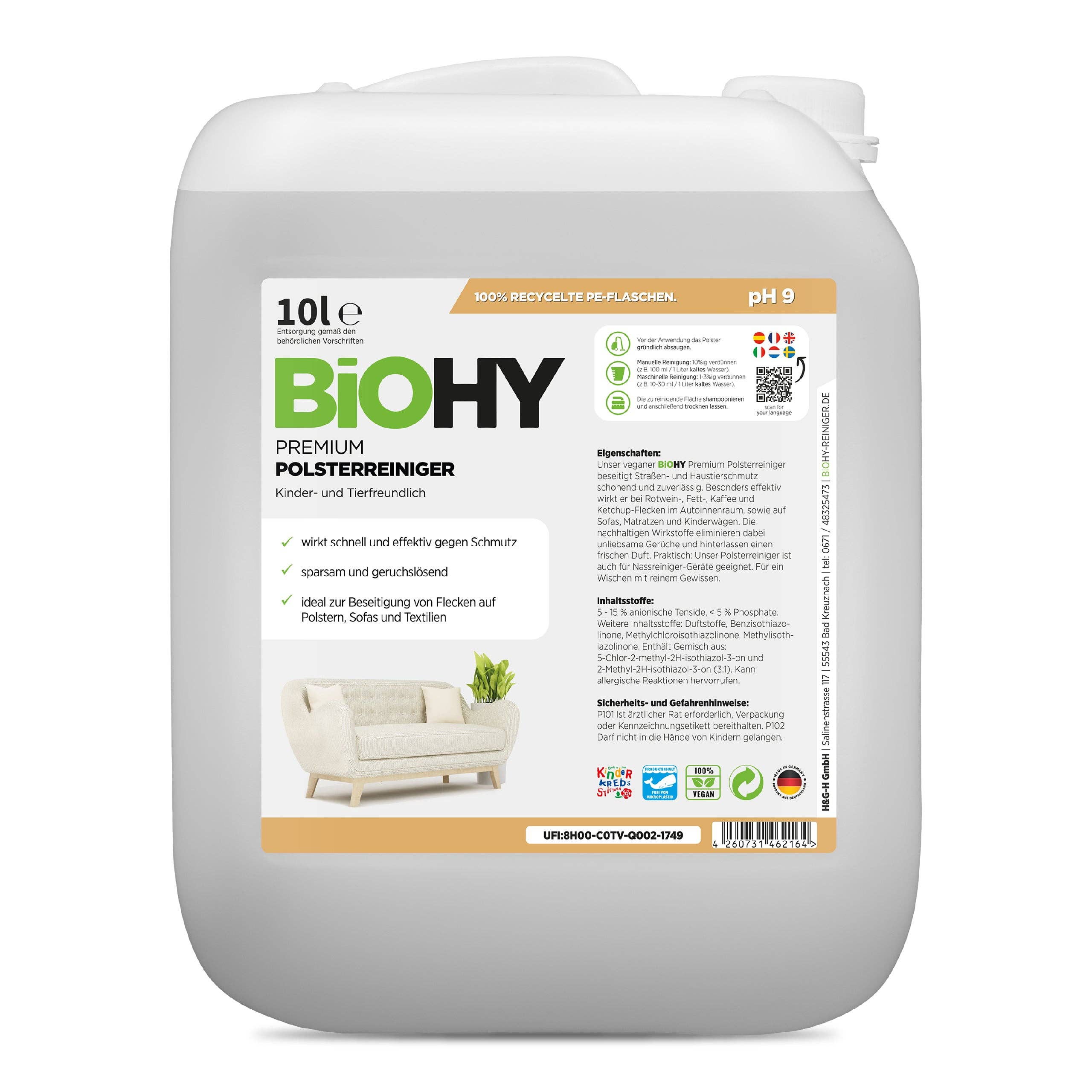 BiOHY - Wholesale Retailer Display - Home & Living - Premium upholstery cleaner, textile cleaner, upholstery cleaning agent, sofa cleaner, B2B0
