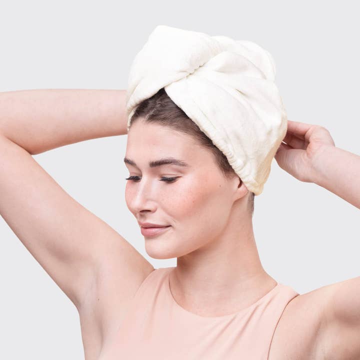 KITSCH - Wholesale Hair Towel/Wrap - Quick Dry Hair Towel - Ivory