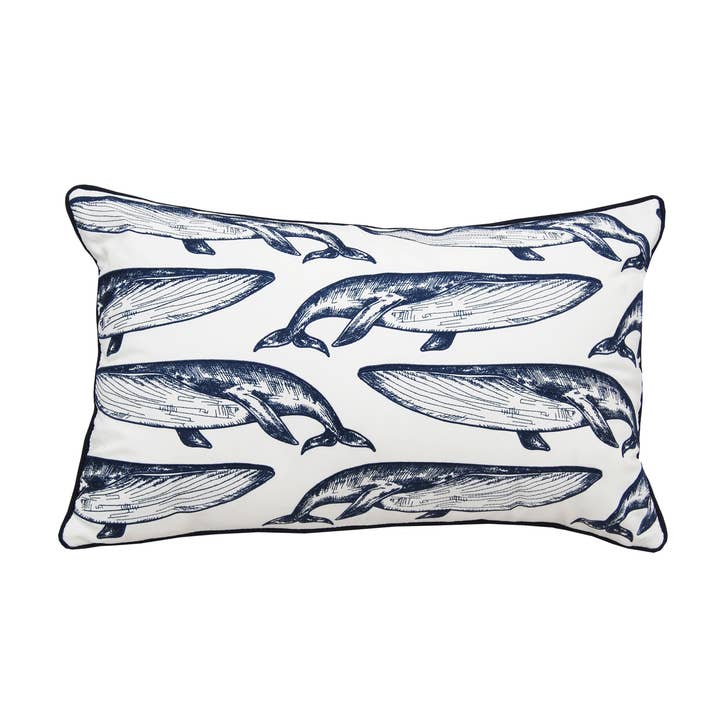 Vintage Whale Indoor/Outdoor Throw Pillow for wholesale by Rightside Design