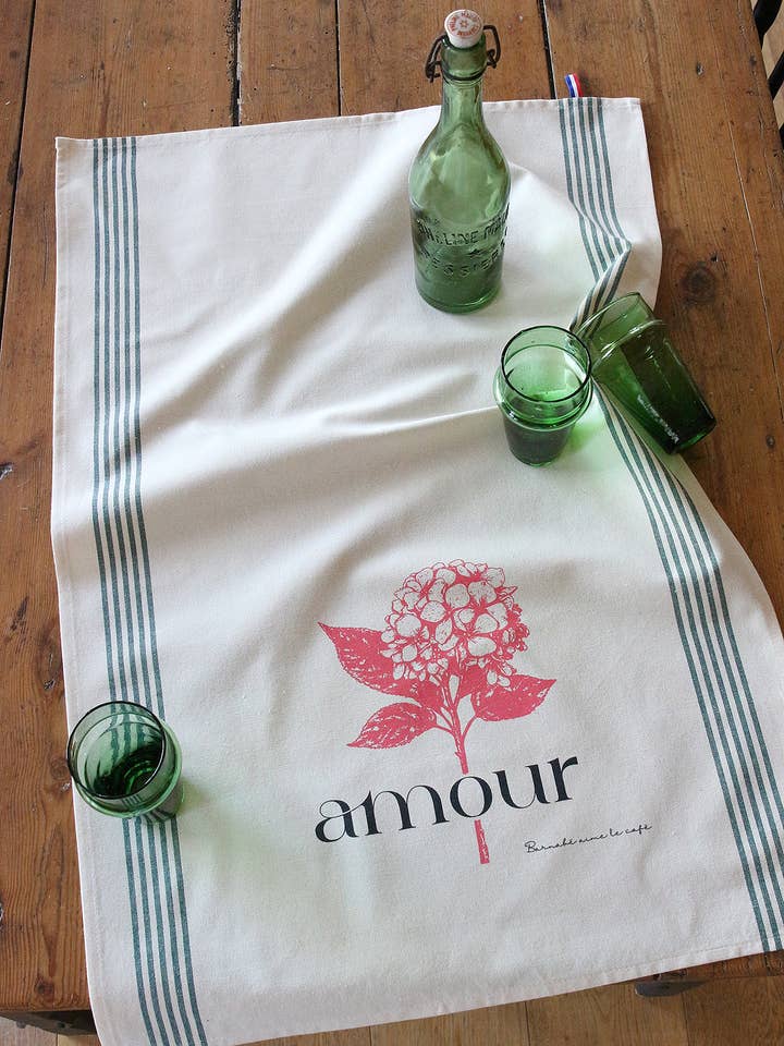 XXL kitchen towel - 100% cotton - original screen print for wholesale by BARNABÉ AIME LE CAFÉ