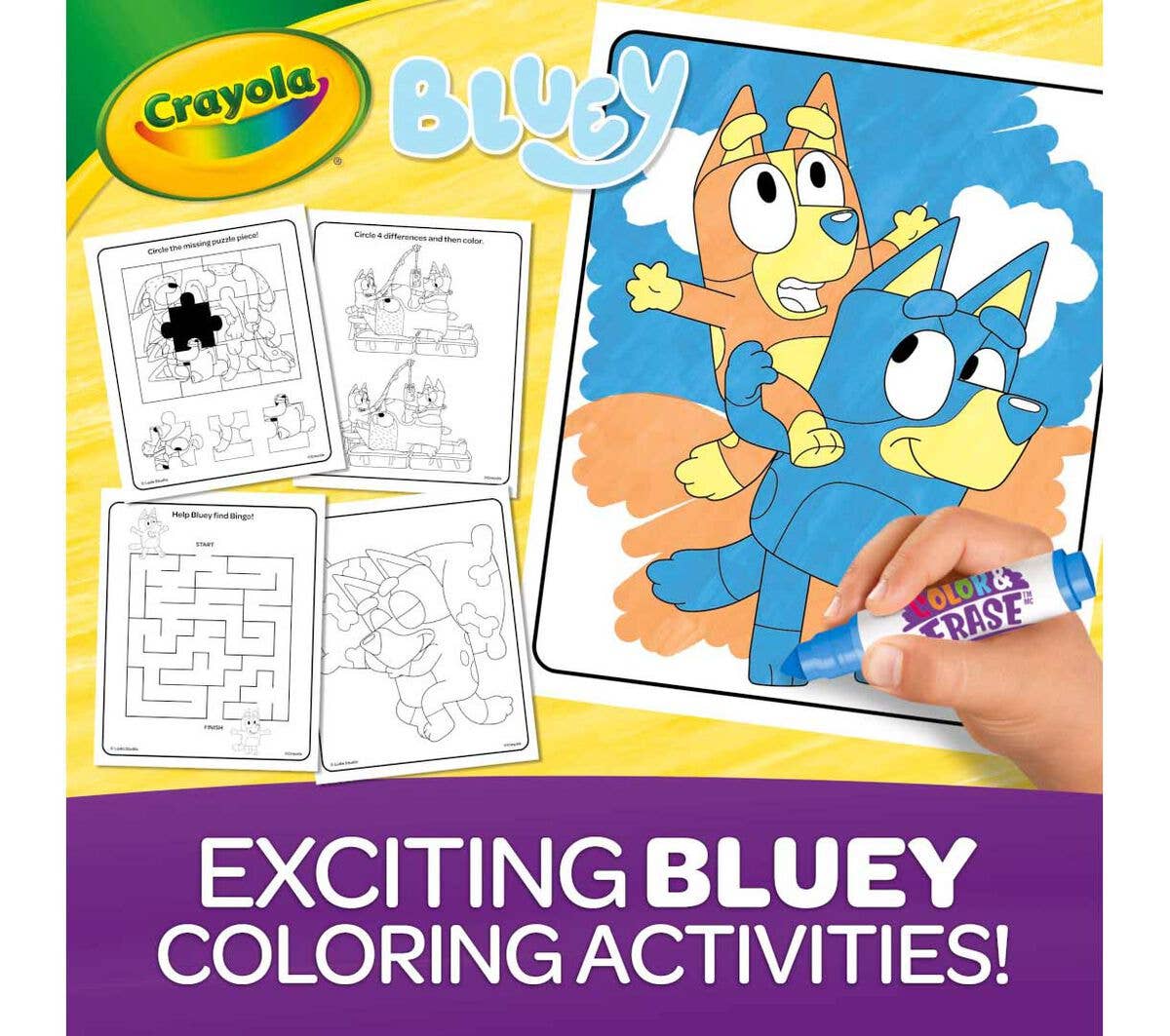 Really Big Coloring Books | ColoringBook.com - Vendita all'ingrosso Libro da colorare e attività - Bambini e neonati - Bluey Blocco Attività Colora e Cancella con Pennarelli2