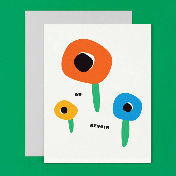 Au Revoir Poppies • Floral French Goodbye Card for wholesale by My Darlin'