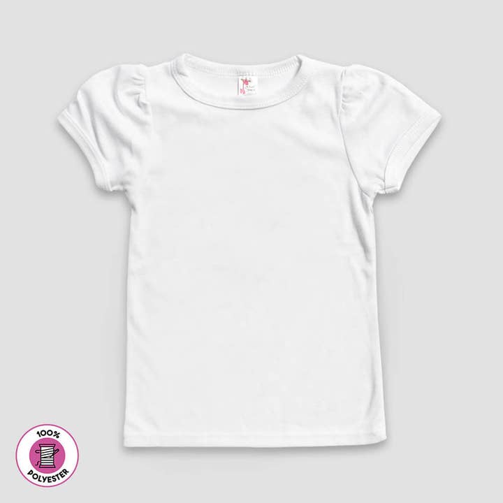 White Toddler Girls Ruffle Puff Sleeve T-Shirt 6-Pack for wholesale on Faire