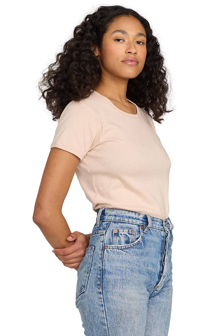 US Blanks - Wholesale T-Shirt - Women's - Baby Rib Tee - 100% Organic Cotton 1x1 rib, 5.7 oz14