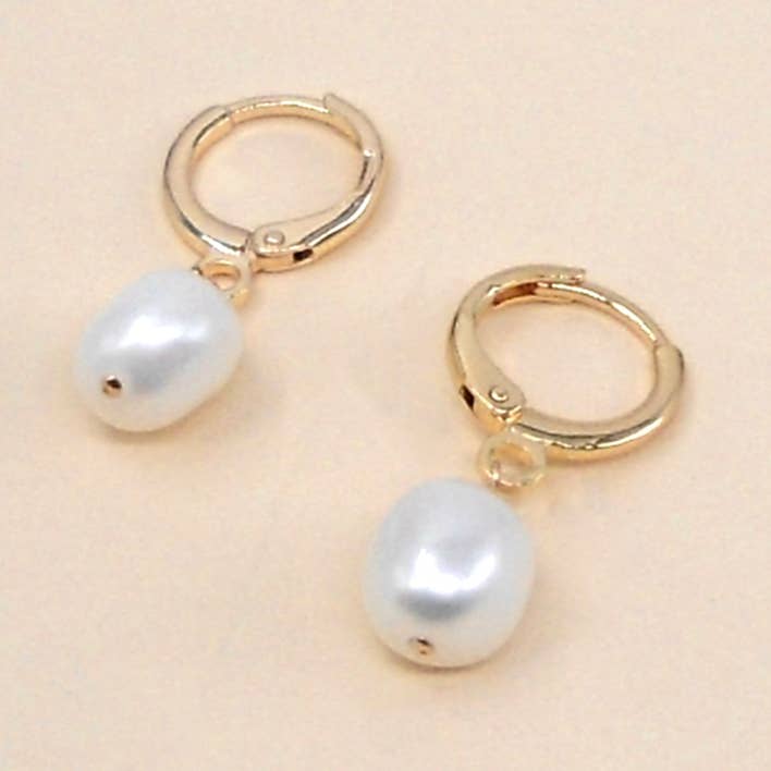 Alina Pearl Hoops for wholesale by May Martin