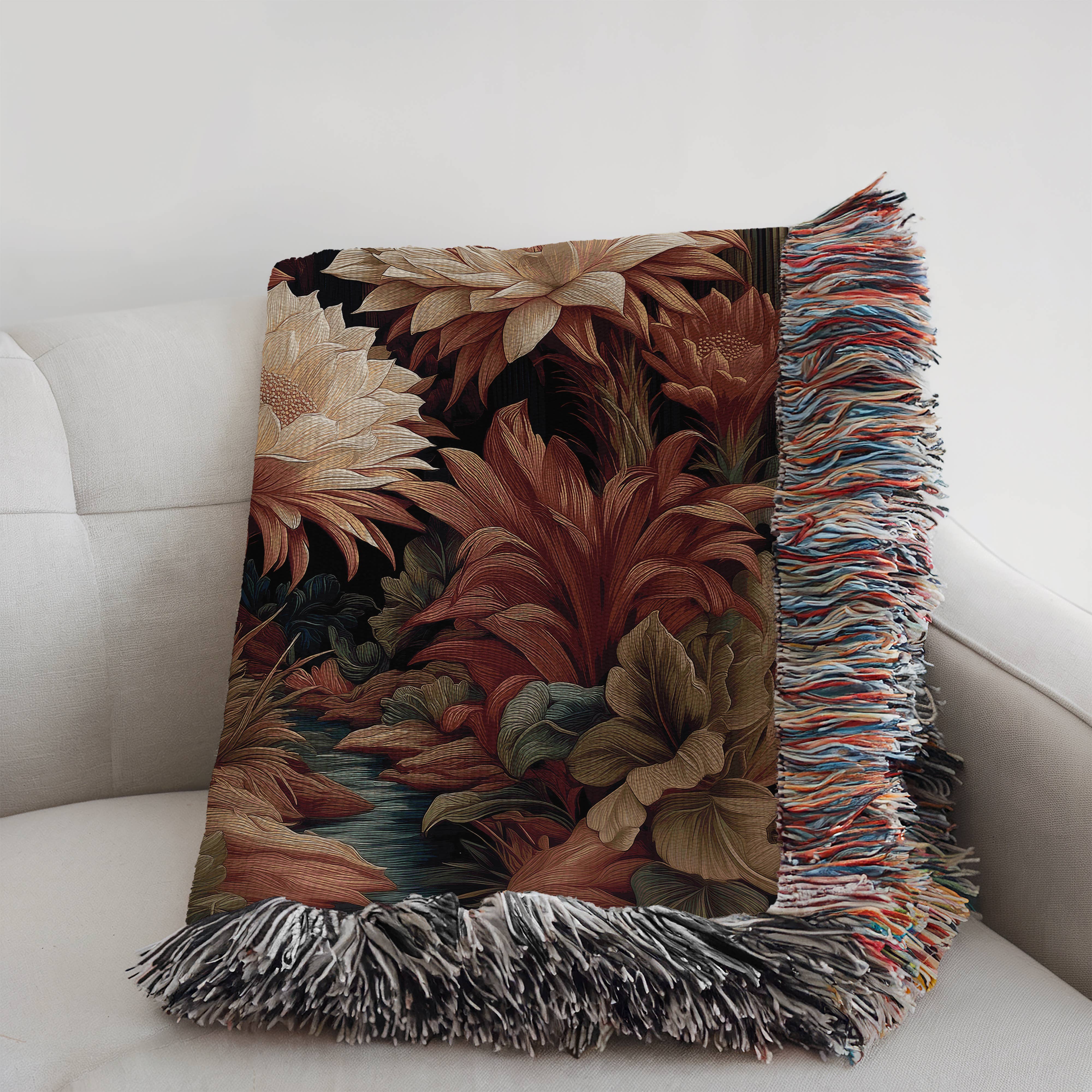 CasaIuliia - Wholesale Throw Blanket - Desert Cactus Bloom Woven Blanket, Southwestern Floral Decor2