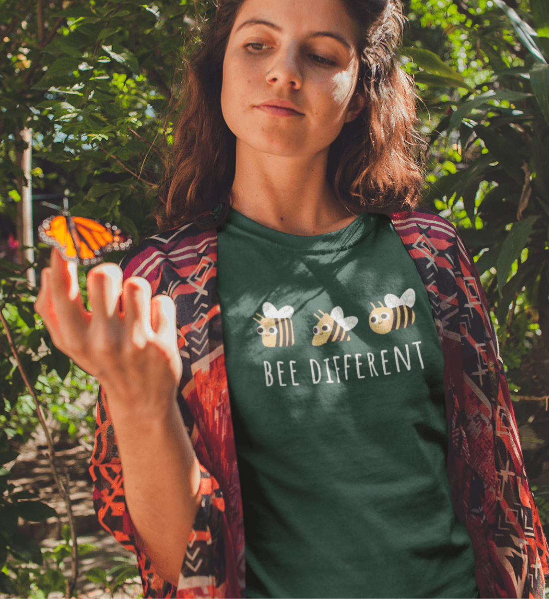 GARTENFAN - Wholesale Screen Printed T-Shirt - Women's - Bee different - women's premium organic shirt1