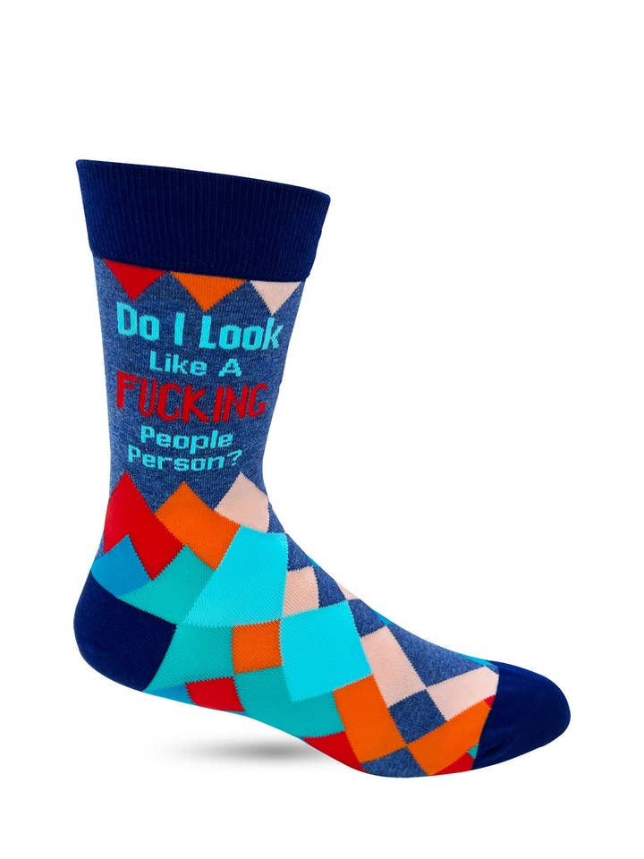 Fabdaz - Wholesale Socks - Men's - Do I look Like A Fucking People Person? Men's Novelty Crew Socks