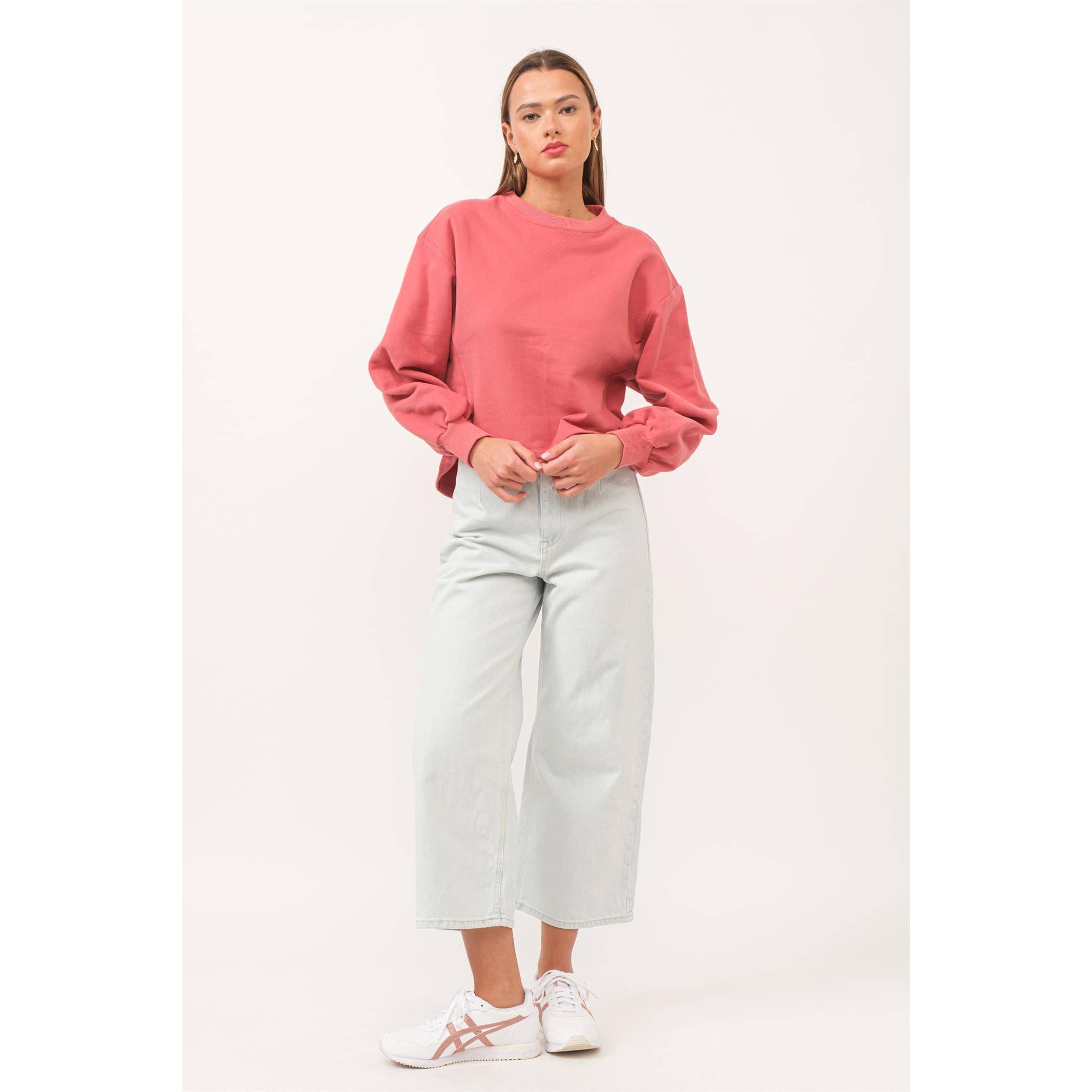 The GREii - Wholesale Sweatshirt - Women's - Cutout Rib Fleece Sweatshirt1