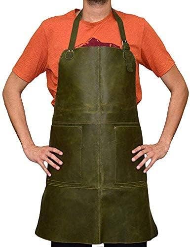 Tuzech Leather – wholesale Apron – Tuzech Durable Leather Apron Utility/Adjustable/Chef/Heavy Duty Handmade Adjustable Tool Apron -30.5x 23.5 Inches10