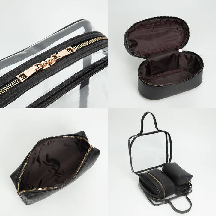 Sensibling Corp. - Wholesale Makeup/Cosmetic Bag - 4PCS - Transparent Travel Cosmetic Bag Set4