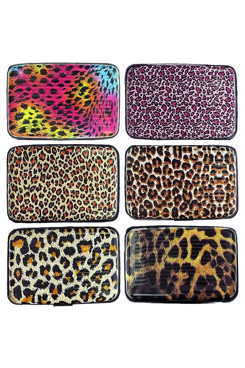 ASSORTED Exotic Leopard Glossed Card Safe Caddy Case for wholesale on Faire1