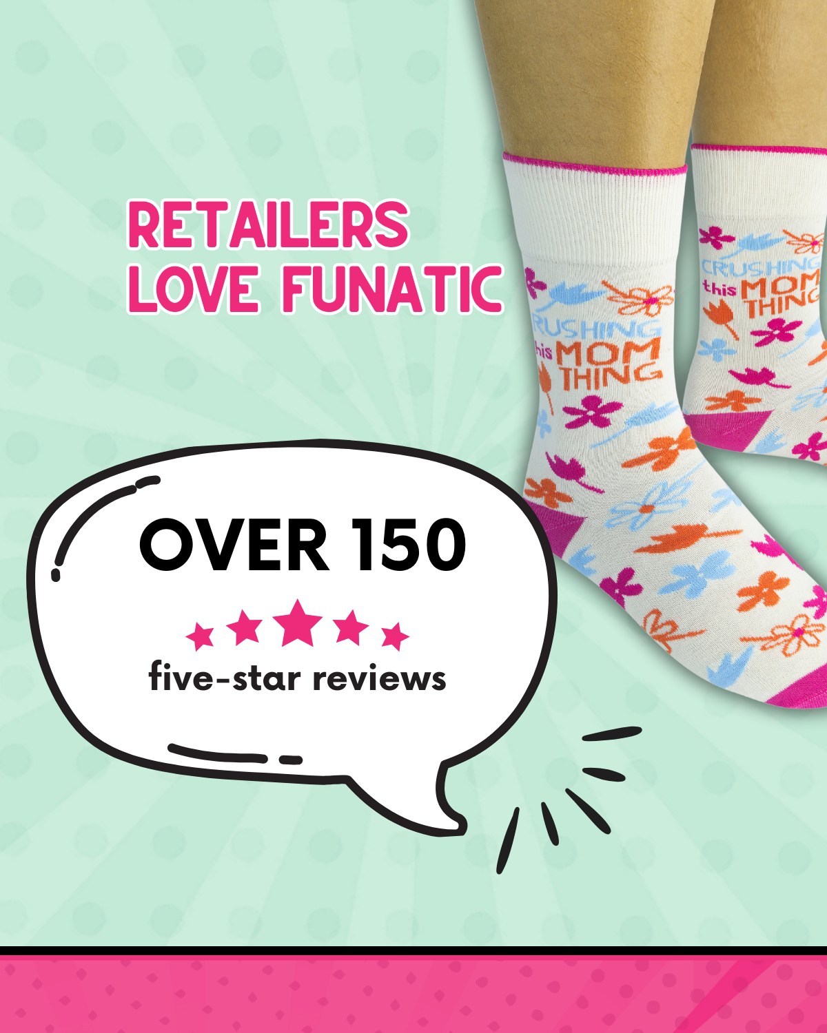 Funatic - About Face Designs - Nice Enough Merch Co - Wholesale Socks - Women's - Crushing This Mom Thing Socks| Gift | Funny | Funatic3
