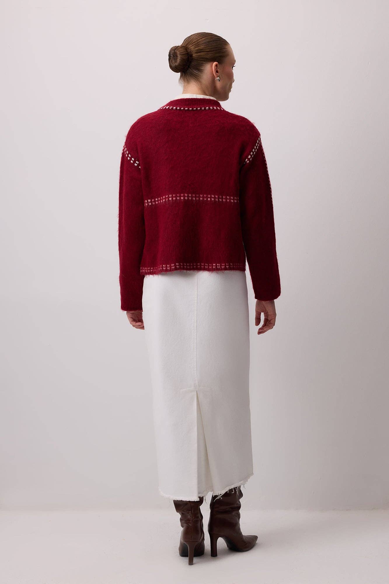 Bordo RASHED CONTRAST CARDIGAN for wholesale on Faire4