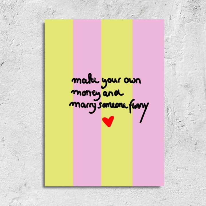 Carte postale • Épouse quelqu'un de drôle • pour la vente par Ute Arnold / Hej.Ibiza