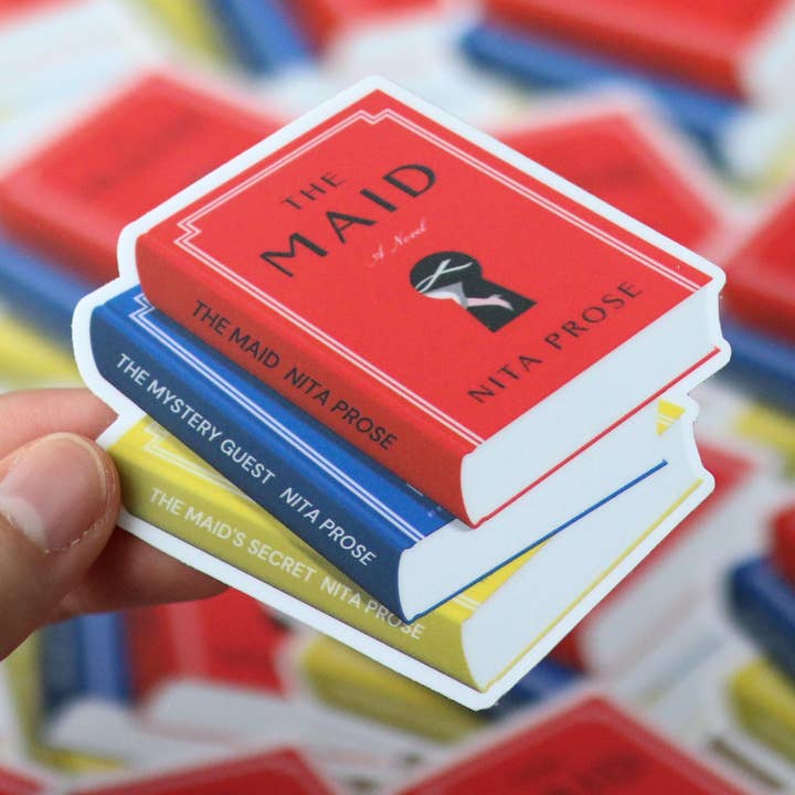 Molly The Maid Book Stack Waterproof Sticker for wholesale by The Sticker Shop