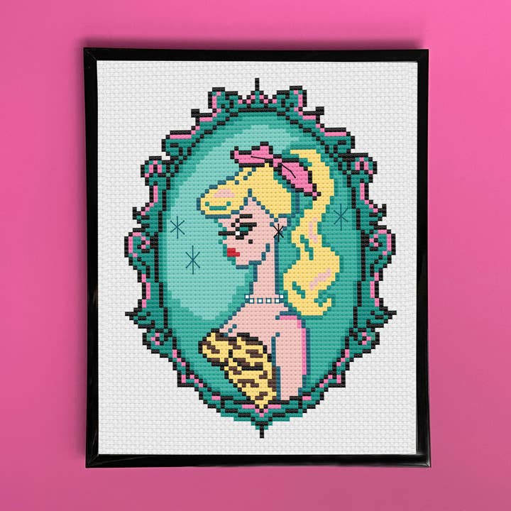 Cameo Doll: Blonde by Fluff Counted Cross Stitch Kit for wholesale by Spot Colors