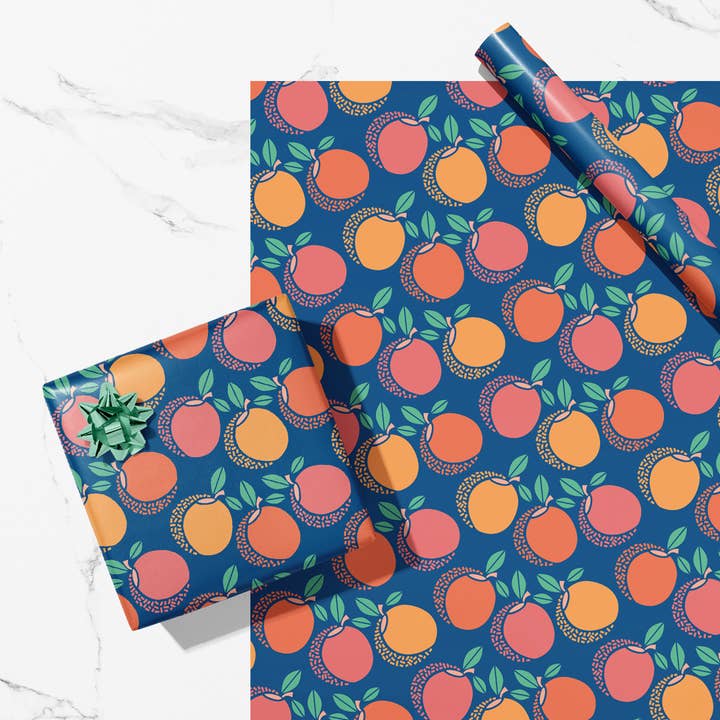MASU - Vendita all'ingrosso Carta da regalo in fogli - Foglio di carta da regalo riciclata Peach Party Fruit