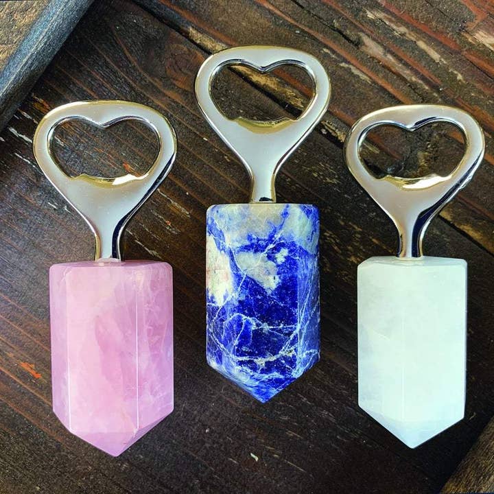 Rock Paradise - Wholesale Bottle/Wine Opener - Natural Stone Bottle Opener Citrine, Agate, Rose and Crystal1