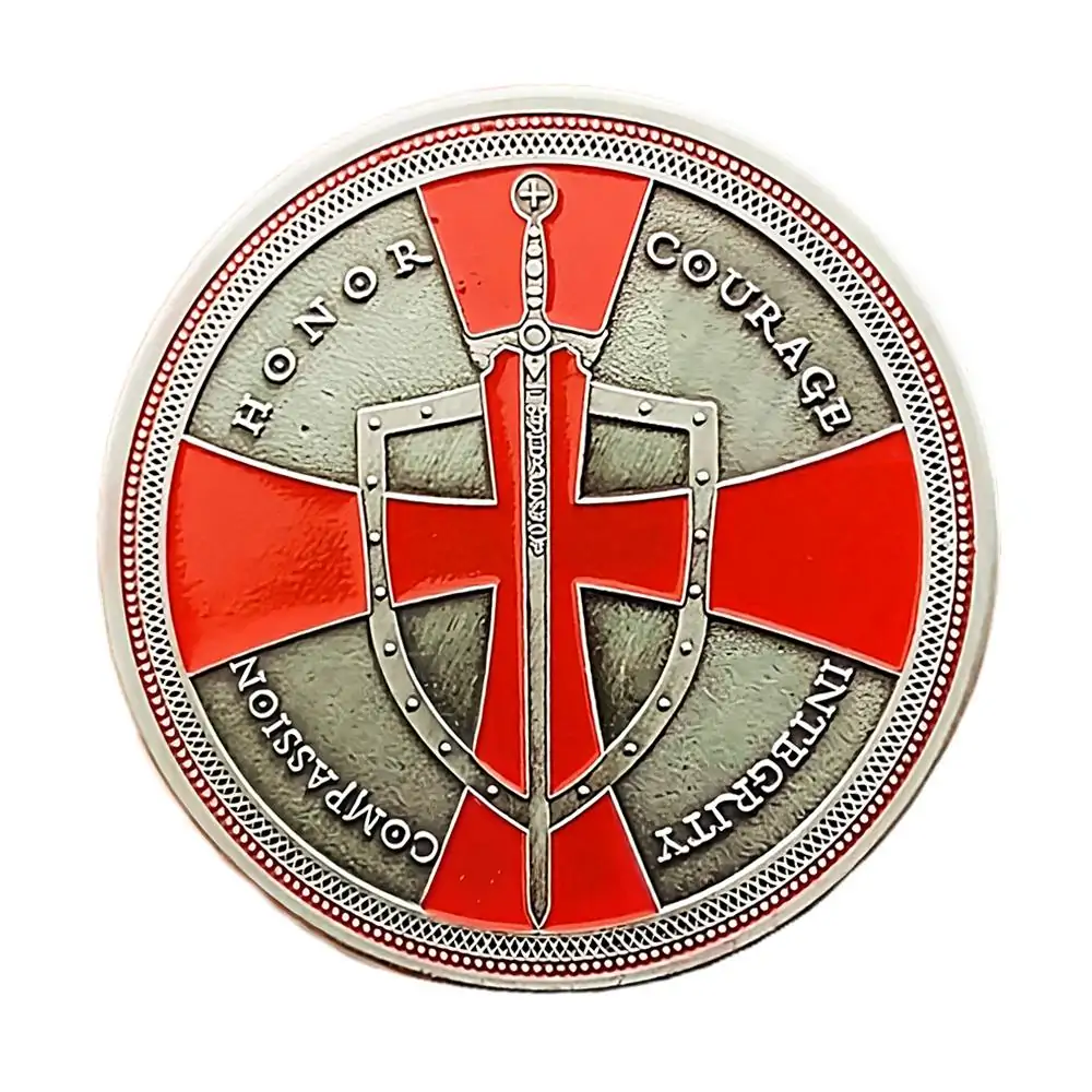 Blinkee.com, LLC - Wholesale Keepsake Coin/Token - Knights Templar Crusader Shield Token Religious Coin1
