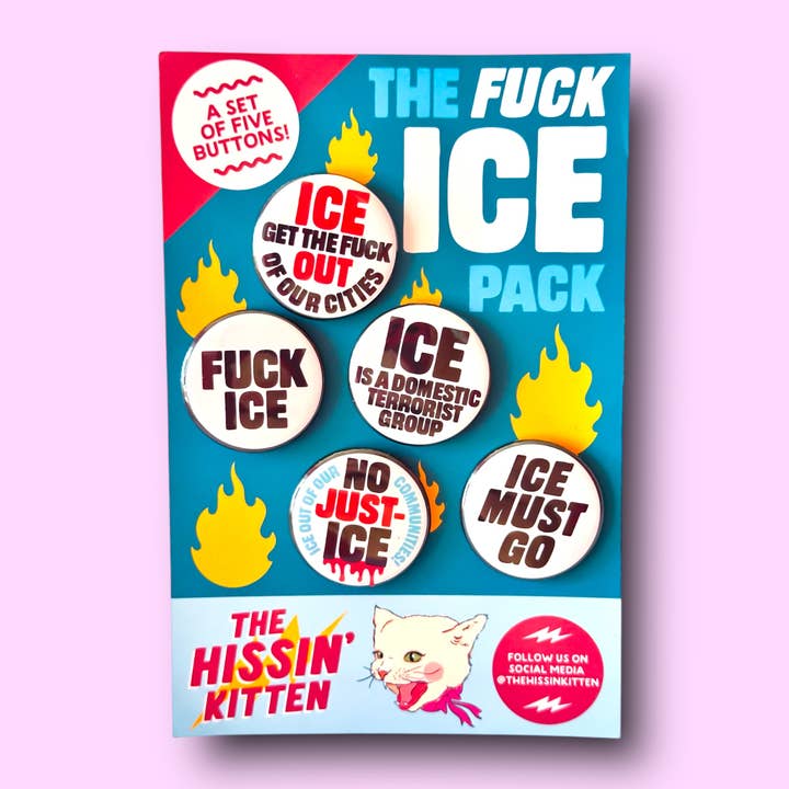Le PACK FUCK ICE (Boutons ou Aimants !) pour la vente par The Hissin' Kitten