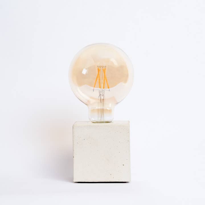 Junny – wholesale Accent-/skrivbordslampa – Kub Lampa - Beige Betong