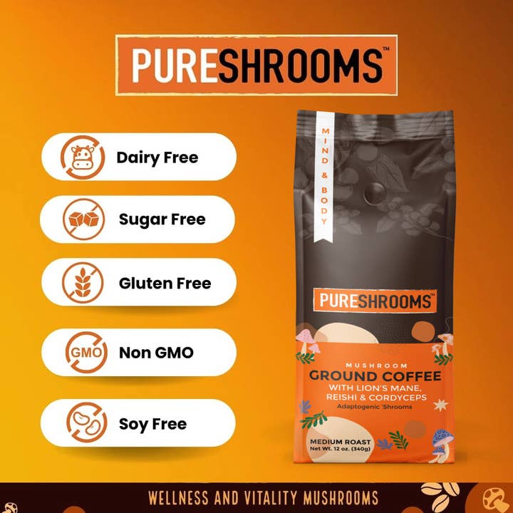 PureShrooms Inc. - Wholesale Ground Coffee - Mind & Body Mushroom Ground Coffee5