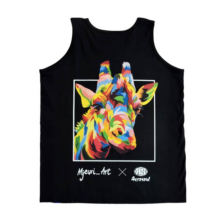 A.S. Africa Giraffe Athletic Vest (Black) for wholesale by Aerosoul Limited