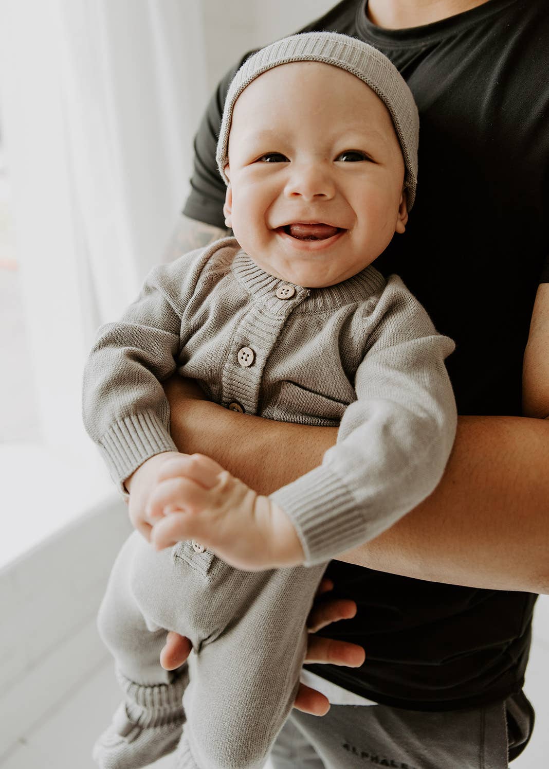 Viverano Organics – Großhandel Strampler – Baby – Milan Sweater Baby-Overall mit Strickknopf (Bio-Baumwolle)3