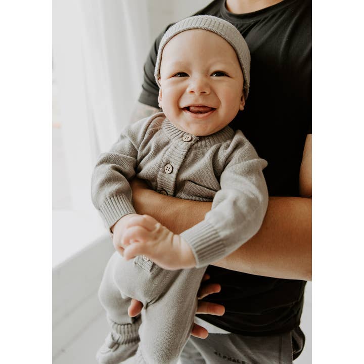 Viverano Organics – Großhandel Strampler – Baby – Milan Sweater Baby-Overall mit Strickknopf (Bio-Baumwolle)3