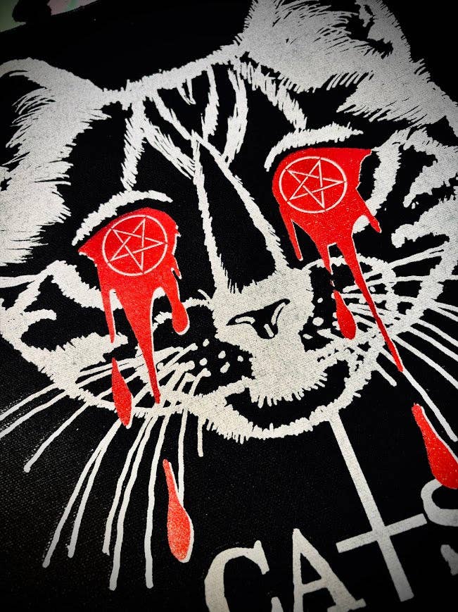 Three Raccoons - Wholesale Patch - Cats, not Christ large back patch.9