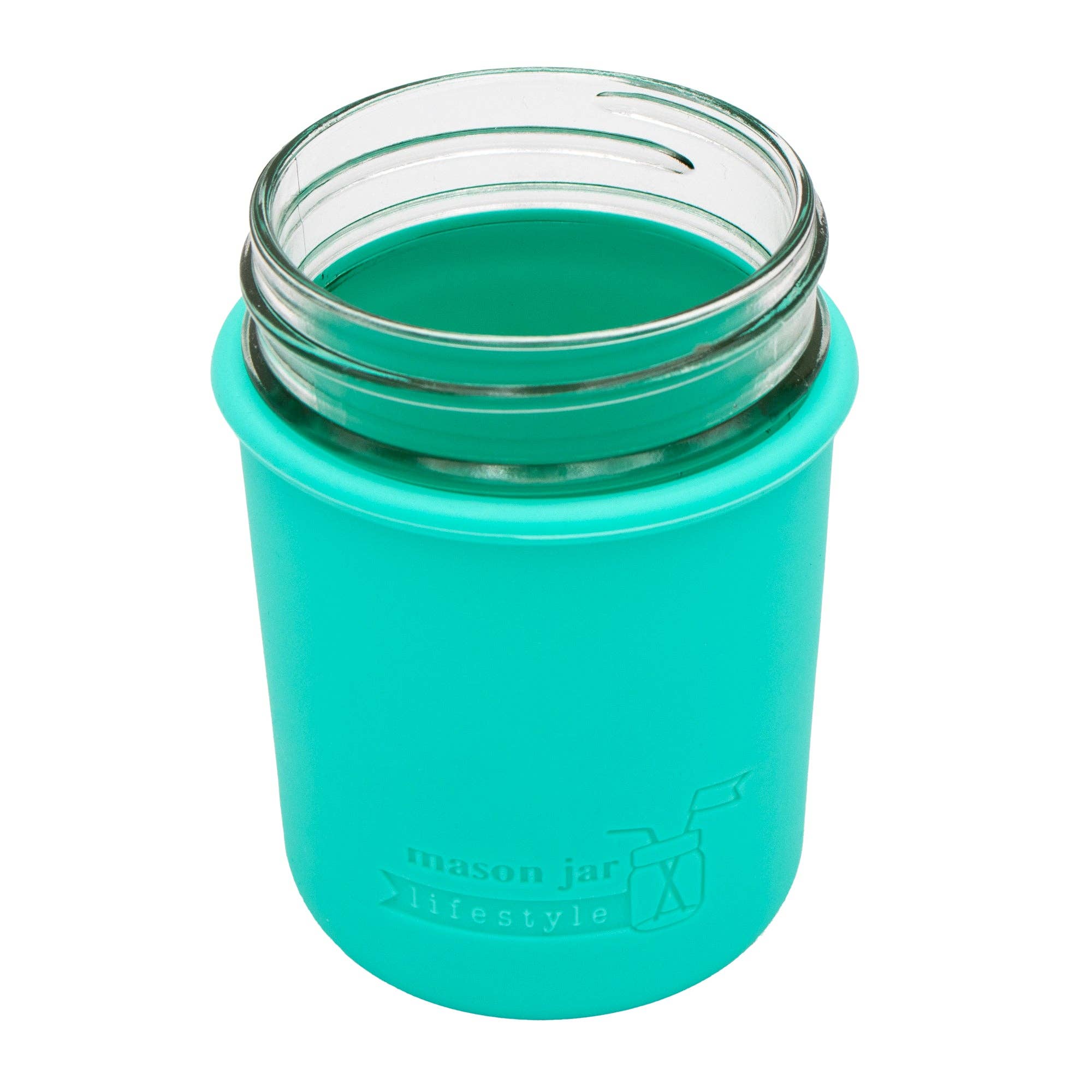 Mason Jar Lifestyle - Vente Housses de boisson - Manchon en silicone pour bocaux Mason d'une demi-pinte à bouche régulière de 8 oz8